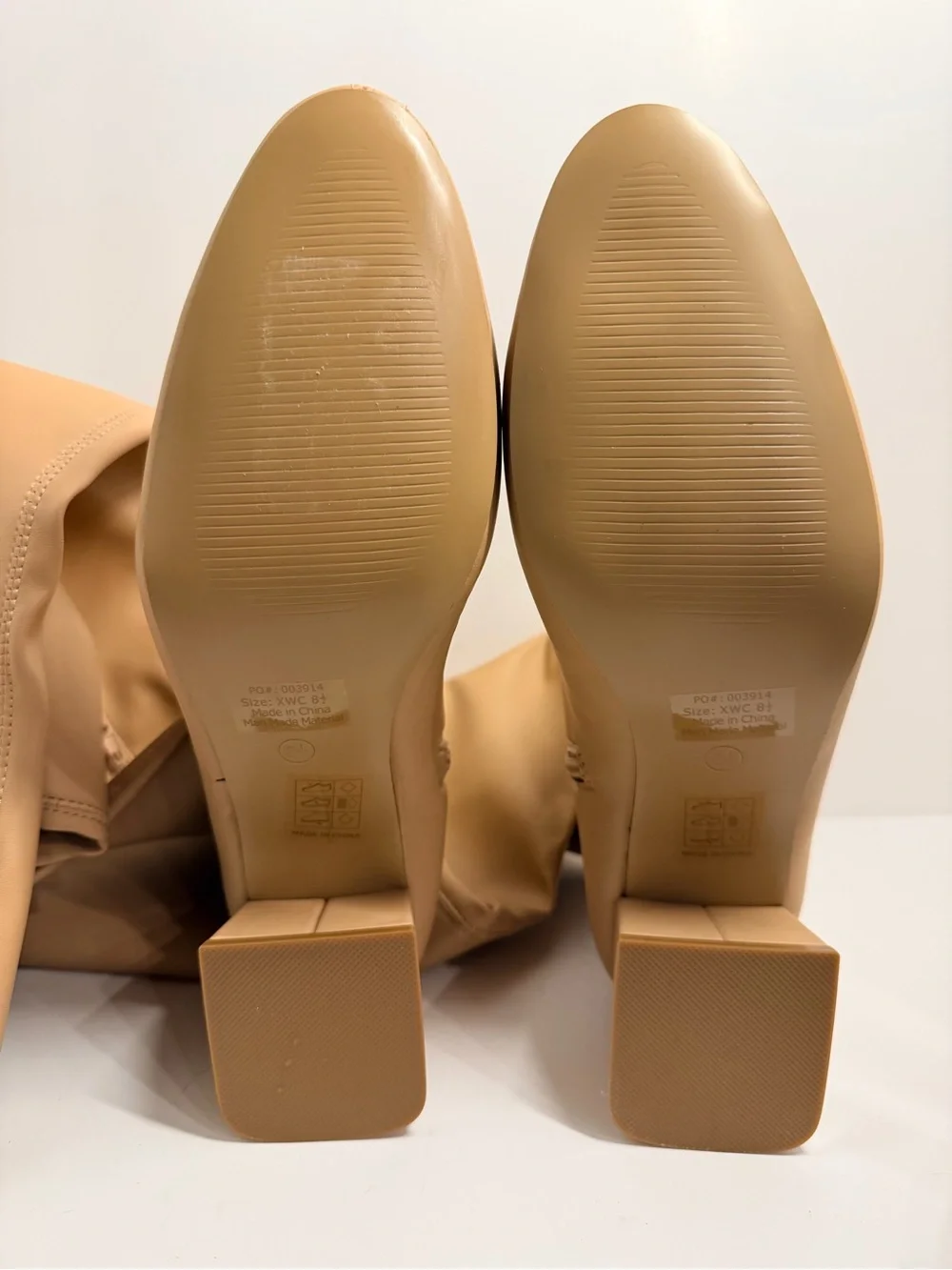 Journee Collection Melika Tan Over Knee Boots 8.5 Extra Wide Calf New
